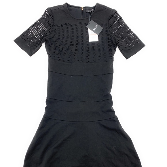 4/$25 DKNY Laser Cut Fit & Flare Wear &Work Dress 2 NEW - Picture 2 of 5